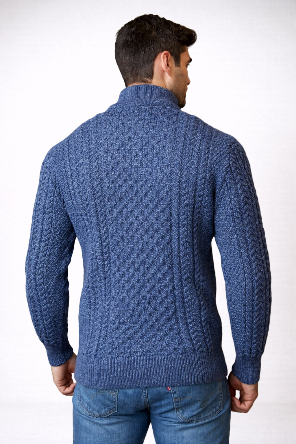 Męski Sweter z Zamkiem 1/2 – Klasyczny Dzianinowy Model Casual