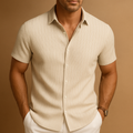 Letnia Męska Koszula z Krótkim Rękawem o Eleganckim Charakterze